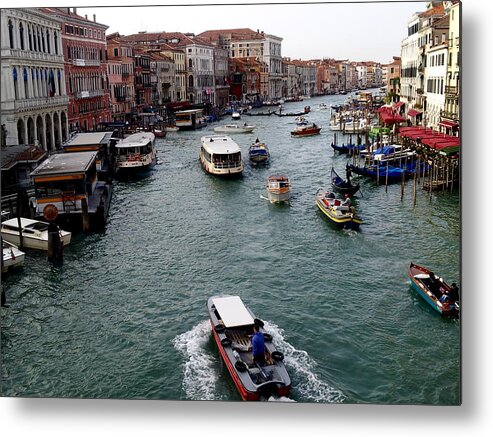 Venice Metal Print featuring the photograph Grand Canal's Morning Rush by Amelia Racca