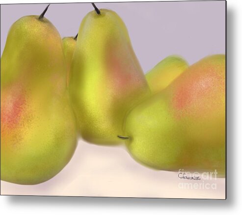 Still Life Metal Print featuring the digital art Grand Pears by Christine Fournier