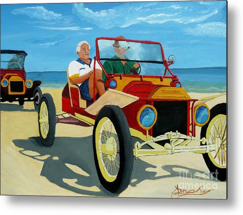 Cars Metal Print featuring the painting Granpas Racer by Anthony Dunphy