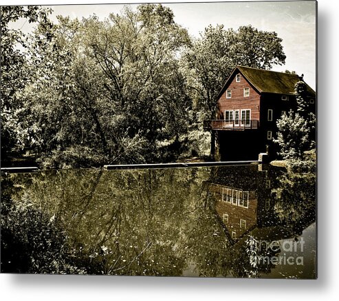 Grist Mill Metal Print featuring the photograph Grist Mill on Pike Brook by Colleen Kammerer