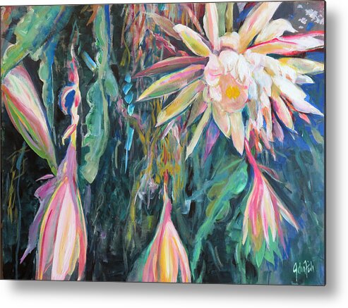 Flower Metal Print featuring the painting Hanging Garden Floral by John Fish