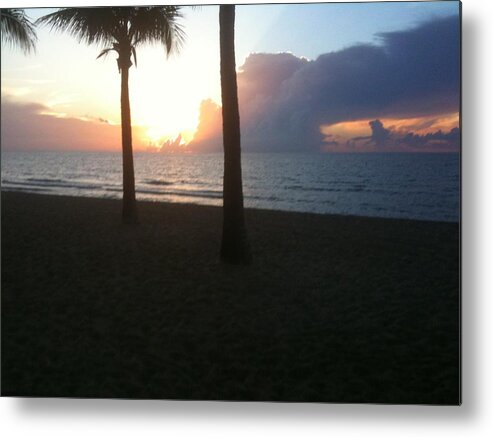 Beach Metal Print featuring the photograph Hard Sunrise by Audrey Robillard