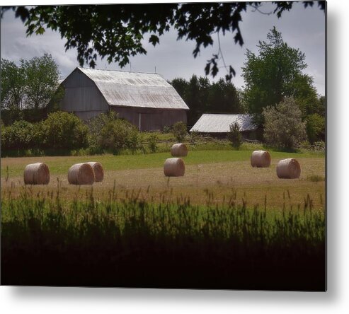 Hay Metal Print featuring the photograph Hay - Barn - Summer by Henry Kowalski