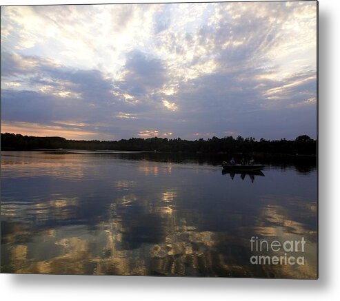 Lake Metal Print featuring the photograph Heading Home on Lake Roosevelt in Outing Minnesota by Jacqueline Athmann