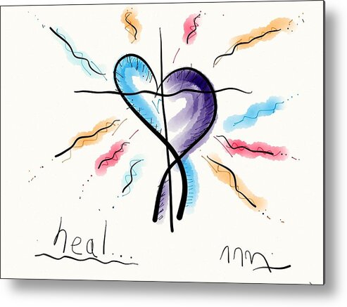 Heal Metal Print featuring the drawing Heal... by Jason Nicholas