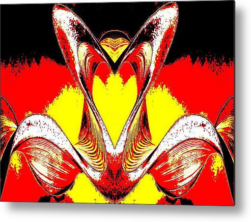 Abstract Metal Print featuring the digital art Heart and Shoulders by Mary Russell