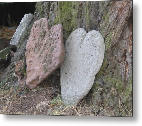 Heart Metal Print featuring the photograph Hearts of stone by Jacqueline Russell