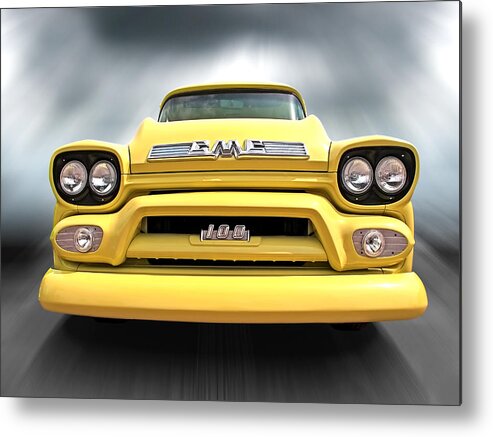 Gmc Truck Metal Print featuring the photograph Here Comes The Sun - GMC 100 Pickup 1958 by Gill Billington