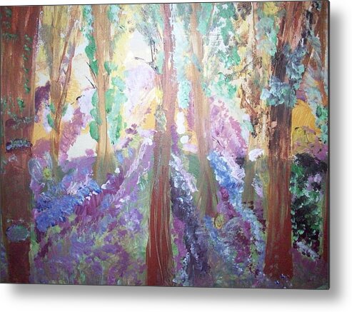 Trees Metal Print featuring the painting Hidden Forest Fairies by Judith Desrosiers