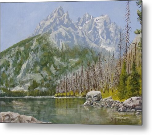 Landscape Metal Print featuring the painting Highwater Pines by Michael Dillon