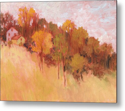 Hillside Trees Metal Print featuring the painting Hillside trees by J Reifsnyder