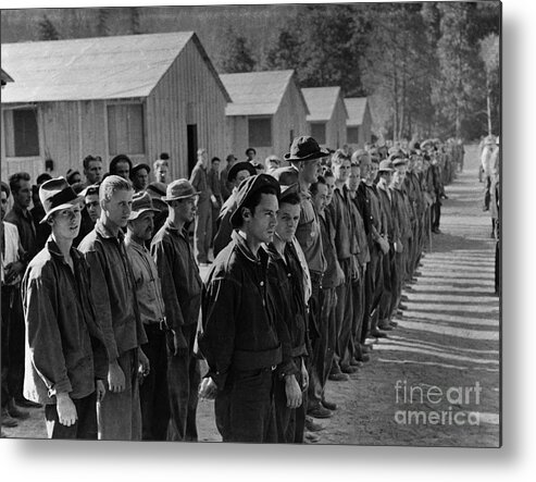 History Metal Print featuring the photograph History 20st century person black-and-white art 485 by Boon Mee