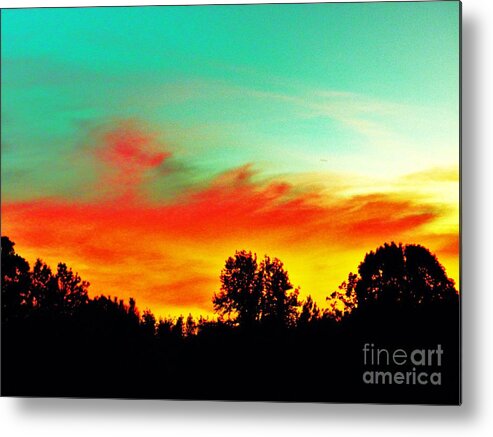 Virginia Sky At Dusk Metal Print featuring the photograph Home at dusk 2 by Robin Coaker