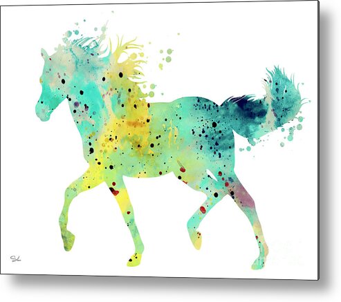 Horse Metal Print featuring the painting Horse 3 by Watercolor Girl