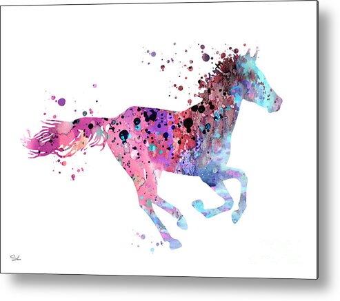 Horse Metal Print featuring the painting Horse by Watercolor Girl