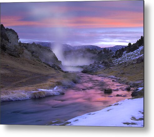 00175514 Metal Print featuring the photograph Hot Creek At Sunset Sierra Nevada by Tim Fitzharris