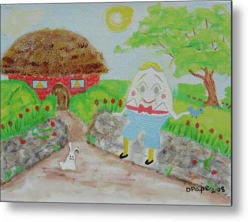 Humpty Dumpty Metal Print featuring the painting Humpty's House by Diane Pape