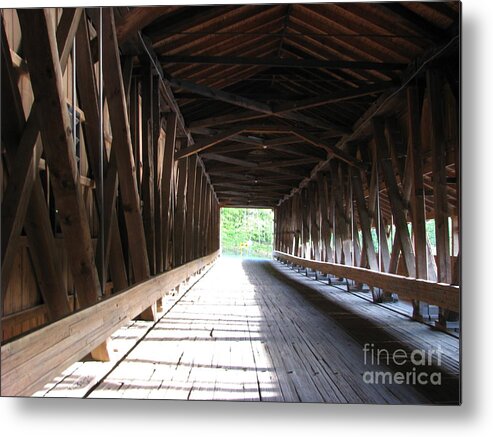 Covered Bridge Metal Print featuring the photograph I See The Light by Michael Krek