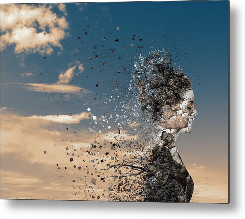 Creative Edit Metal Print featuring the photograph In The Wind by Silvia Guillet