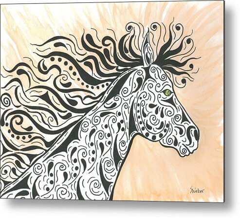 Horse Metal Print featuring the painting In The Wind by Susie WEBER