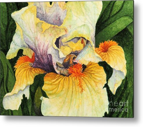 Iris Metal Print featuring the painting Inner Beauty by Barbara Jewell