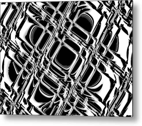 Black And White Metal Print featuring the digital art Inner Workings by Pharris Art