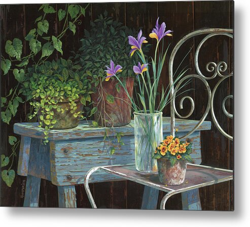 Michael Humphries Metal Print featuring the painting Irises by Michael Humphries