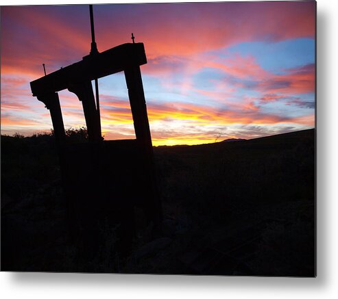 Elko Nevada Landscape Photography Metal Print featuring the photograph Irrigation Gate Sunset by Jenessa Rahn