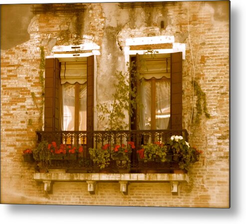 Italian Village Metal Print featuring the photograph Italian Windowbox 3 by Teresa Tilley