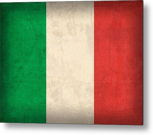 Italy Flag Vintage Distressed Finish Rome Italian Europe Venice Metal Print featuring the mixed media Italy Flag Vintage Distressed Finish by Design Turnpike