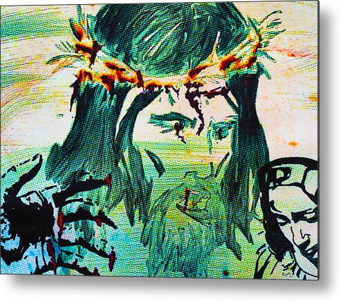 Jesus Metal Print featuring the painting Jesus and the crown of thorns by Robert Margetts