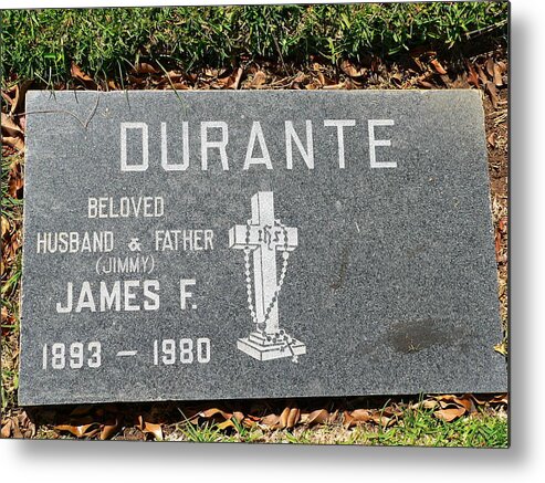 Grave Of Jimmy Durante Metal Print featuring the photograph Jimmy Durante Grave by Jeff Lowe