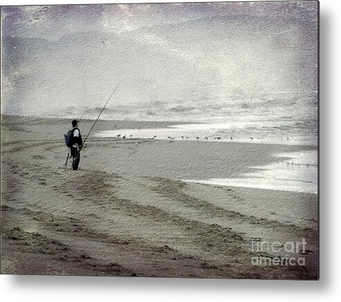 Textured Landscape Metal Print featuring the photograph Just me and the Sea by Ellen Cotton