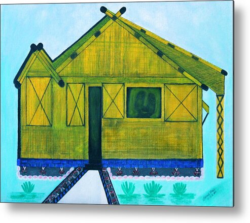 All Apparels Metal Print featuring the painting Kiddie House by Lorna Maza