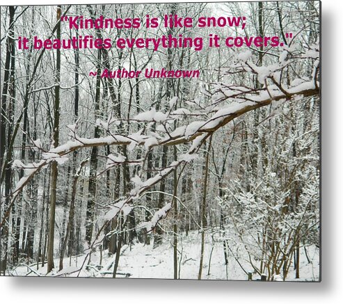 Snow Photographs Metal Print featuring the photograph Kindness Is Like Snow by Emmy Vickers