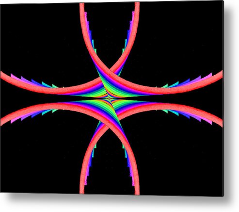 Abstract Metal Print featuring the digital art Kinetic Rainbow 40 by Tim Allen