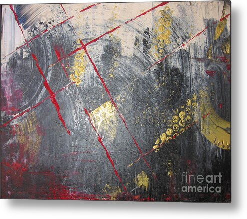 Abstract Metal Print featuring the painting La Ruche by Lucy Matta