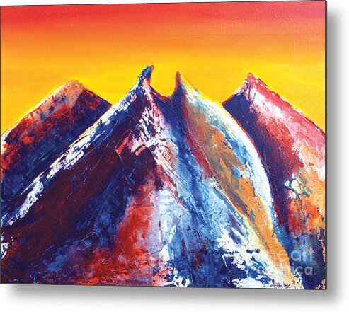 Mountains Metal Print featuring the painting La Silla Energy by Kandyce Waltensperger