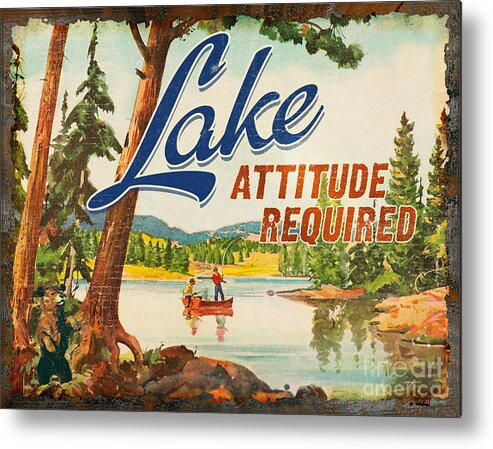 Lake Metal Print featuring the painting Lake Attitude by JQ Licensing