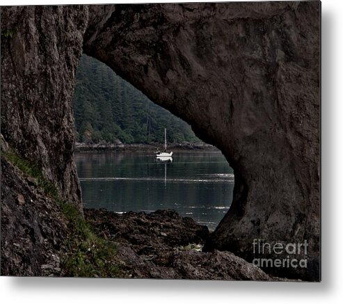 Boat Metal Print featuring the photograph Lealea at Anchor by Laura Wong-Rose