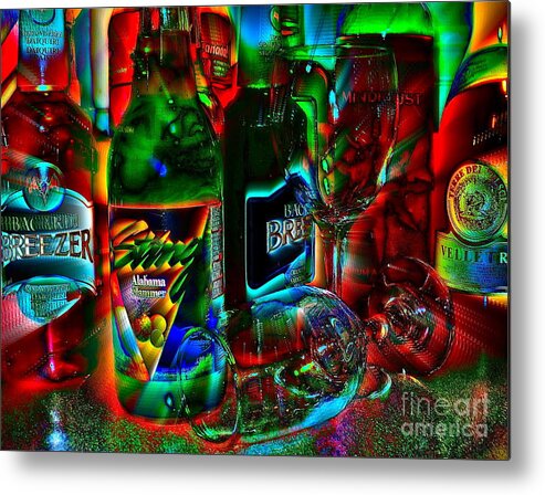 Libations Metal Print featuring the photograph Boozy Beverages by Linda Bianic