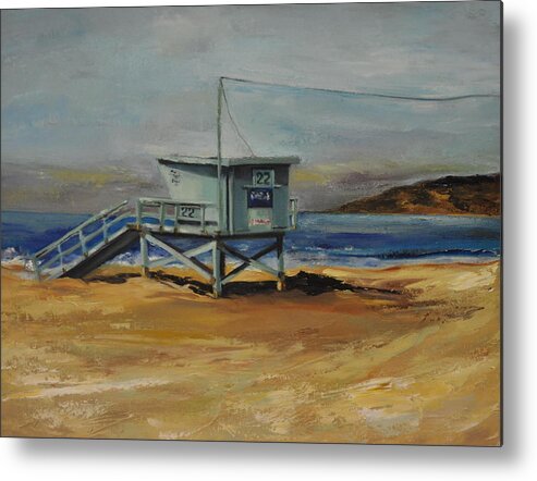 Lifeguard Metal Print featuring the painting Lifeguard Station Twenty Two by Lindsay Frost