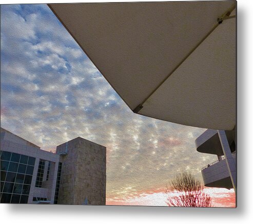  Metal Print featuring the photograph Light and Shadow and Surfaces 5 - The Getty by Robert J Sadler