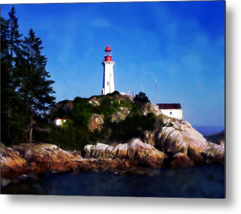 Lighthouse Metal Print featuring the digital art Lighthouse by David Blank
