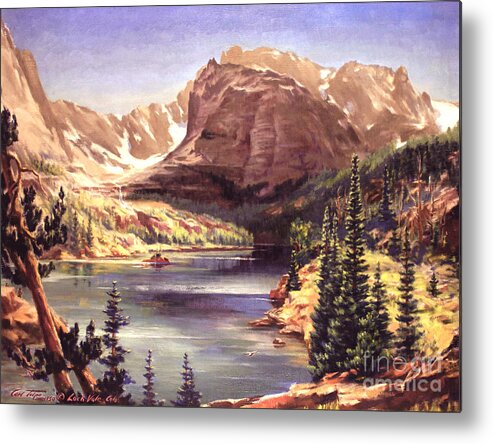 Lock Vale Metal Print featuring the painting Lock Vale - Colorado by Art By Tolpo Collection