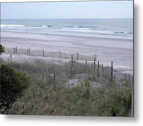 Background Metal Print featuring the photograph Lone Beach Walker by Bill TALICH