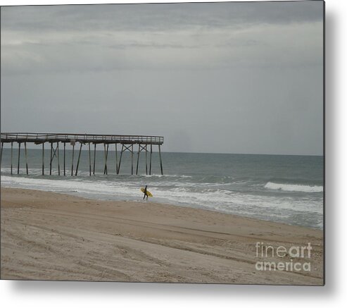 Seascape Metal Print featuring the photograph Lone Surfer by Bill TALICH