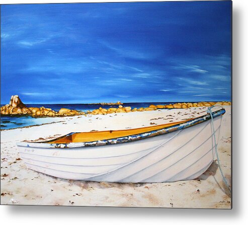 Boat Metal Print featuring the painting Long Journey Ahead by Alexandra Louie