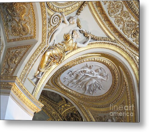 Paris Metal Print featuring the photograph Looking Up in the Louvre by Ann Horn