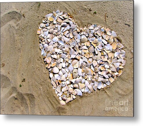 Heart Of Shells Metal Print featuring the photograph Love at the Jersey Shore by Colleen Kammerer
